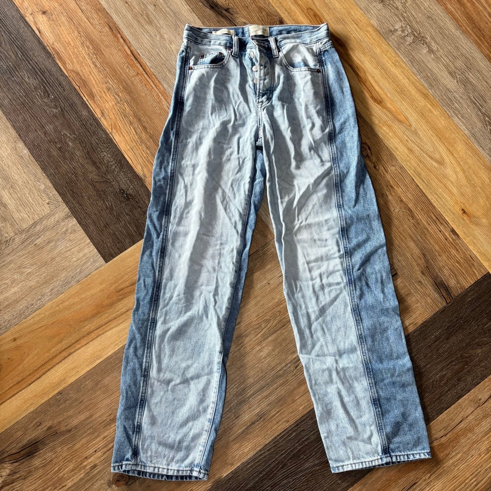 Universal Thread 90s Baggy Two Tone High Rise Jeans Blue Size 2R Button Fly